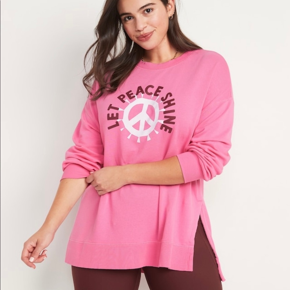Vintage Long-sleeve garment-dyed French-Terry Tunic sweatshirt for women